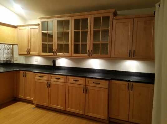 Original kitchen cabinetry and countertop before remodel